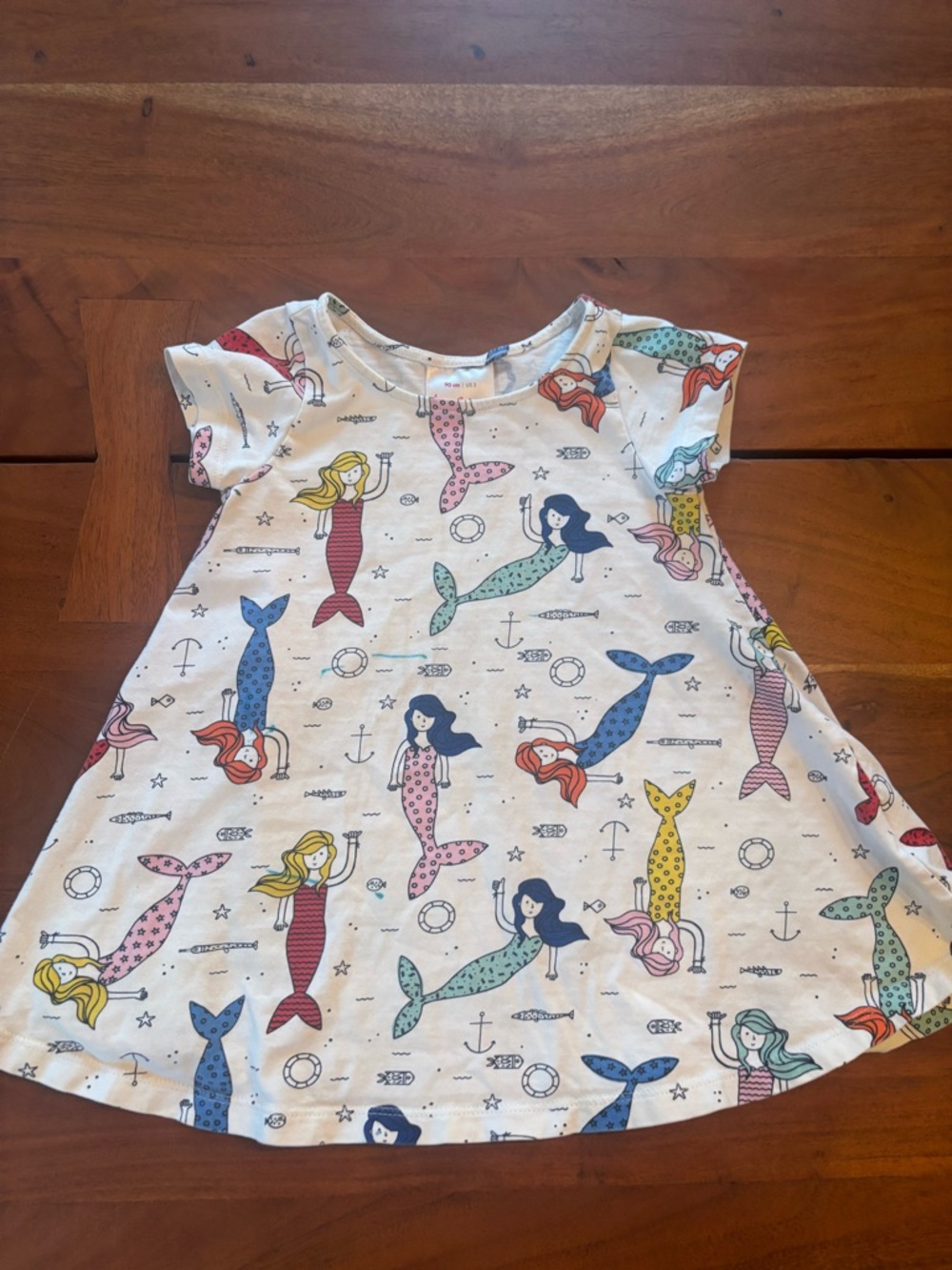 Girls Mermaid Print Short Sleeve Swing Dress Hanna Andersson size 3